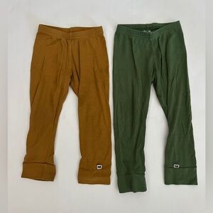 Little & Lively Bamboo Leggings, Tan & Green